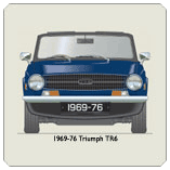 Triumph TR6 1969-76 Blue (disc wheels) Coaster 2